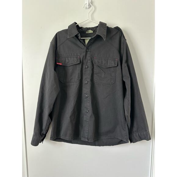 Men's Ultraforce Black Heavy Button Down Shirt Shacket - Picture 1 of 8